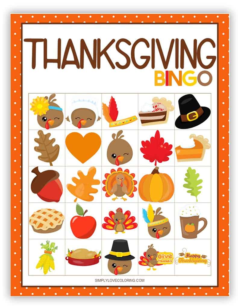 thanksgiving bingo cards (free pdf printables) – simply love coloring